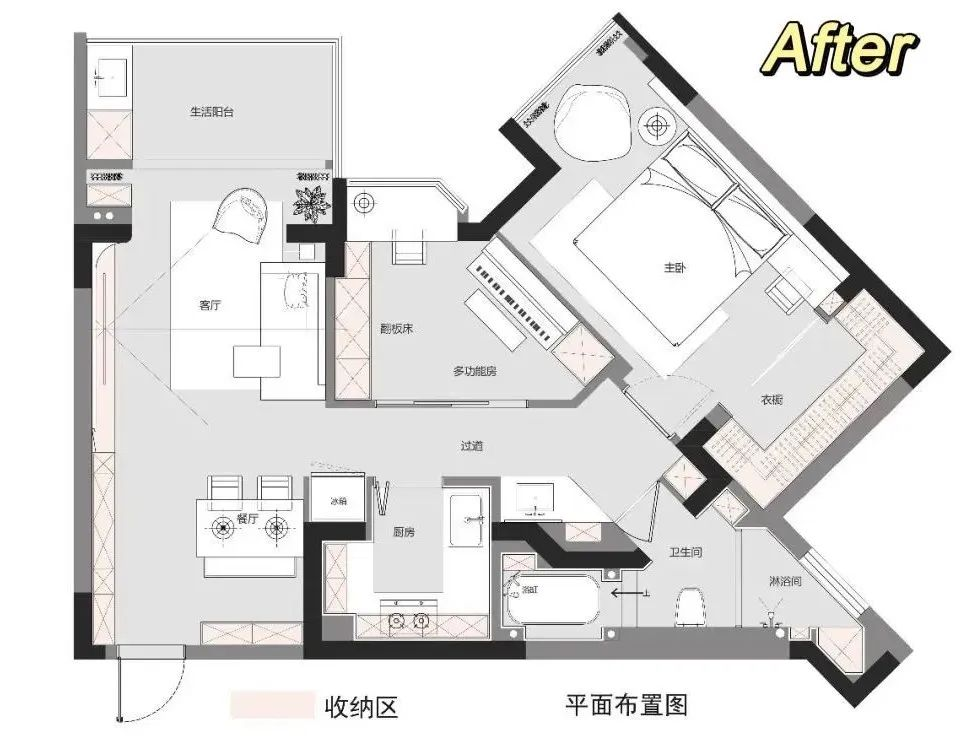 小戶型變大術丨異形結構“神”改造，可鹽可甜一屋N住