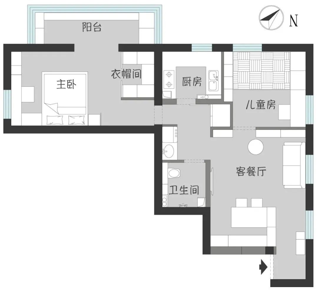 舊房改造教科書丨“角落潮設(shè)計(jì)”，書房、餐吧全部安排