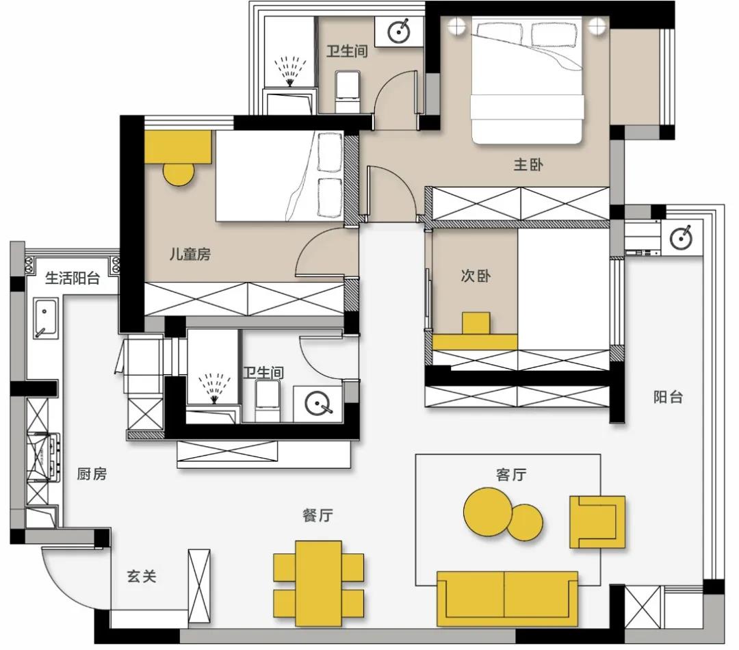 105㎡學區房改造全程高能，憑空多出10㎡
