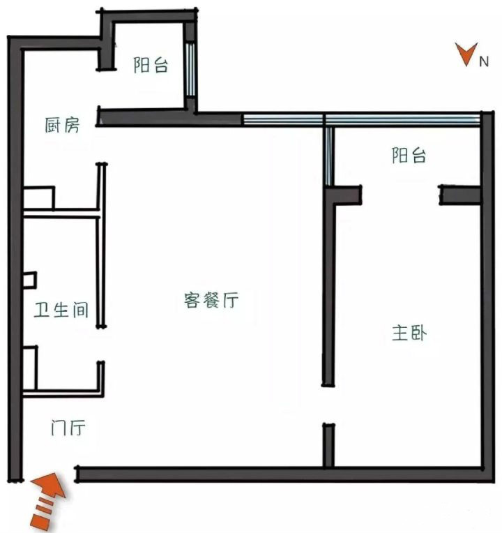 陽臺封進廚房，客廳多出一居，鄰居進門都傻眼了！