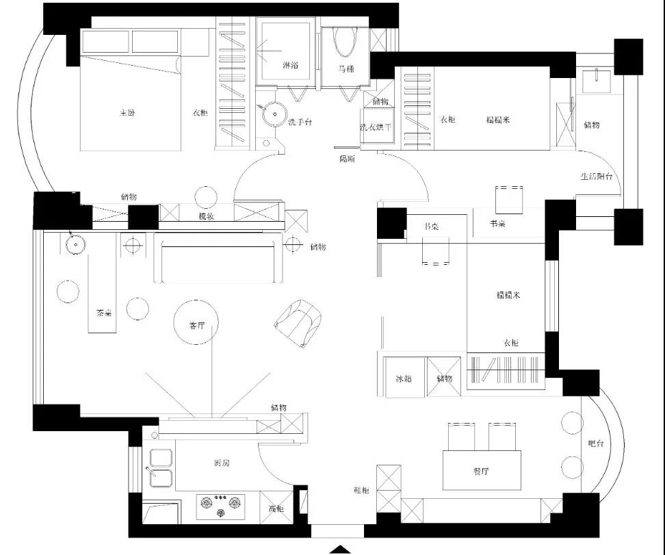 鄭州106㎡三居，全屋定制柜“斤斤計(jì)較”，一寸空間都不舍得！