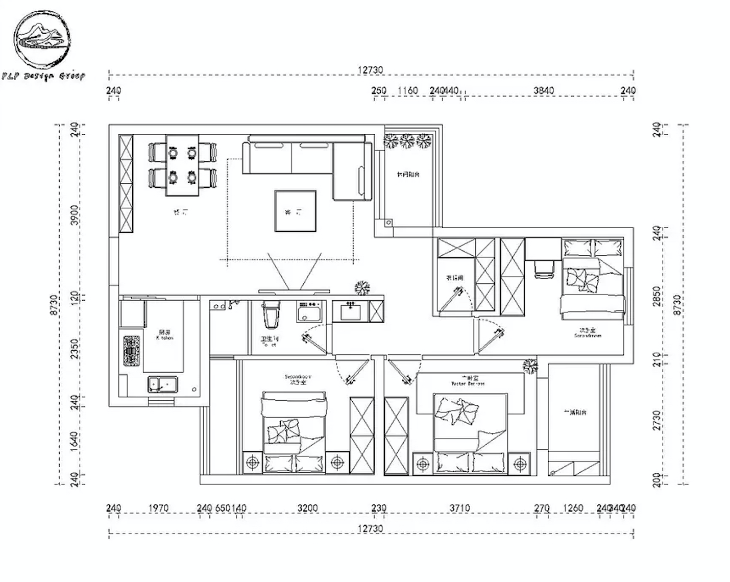 島臺廚房+衣帽間，這個143㎡現代工業風三居室可不簡單