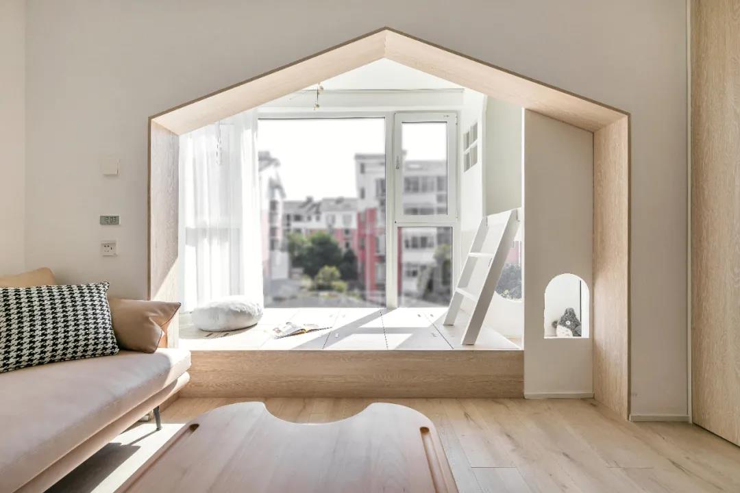 110㎡樹屋親子宅，定制收納柜，空間多到用不完！